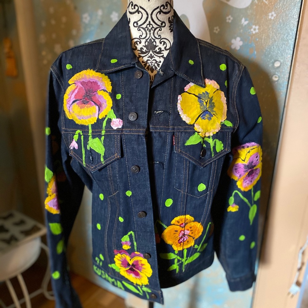 Levi Strauss hand painted jacket by Kusama